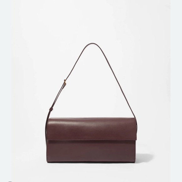 Handbags - And Other Stories Soft Leather East West Shoulder Bag - Burgundy